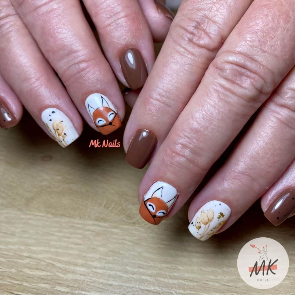 Nail art automnal renard