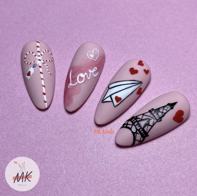 Nail Art love Saint-Valentin