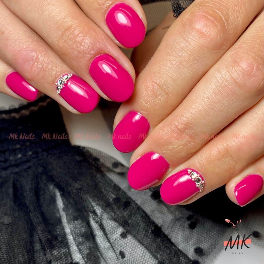 Remplissage gel octobre rose strass